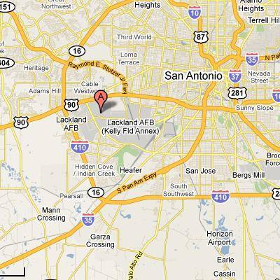 Lackland A. F. B., Texas Air Force Base San Antonio, Texas Map