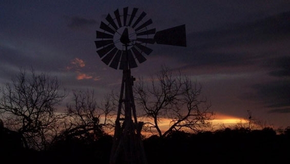 Sonora Texas City of Sonora Sunset with windmill